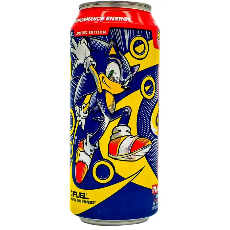 GFuel Sonic Zero Sugar Peach, energy drink mit Pfirsichgeschmack aus 473 ml