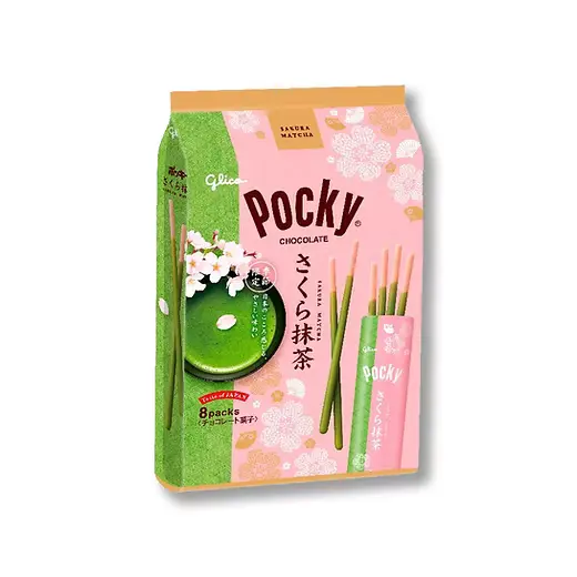 Glico Pocky Sakura Matcha-Keksstangen, 101.6g