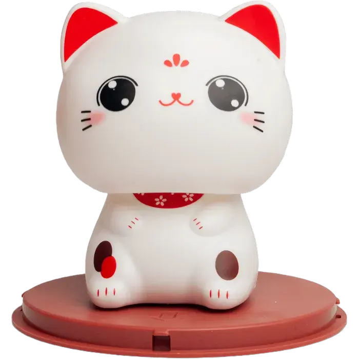 Glückskatze Solar Kawaii open eyes Ø7cm/H9cm Solar Dekofigur