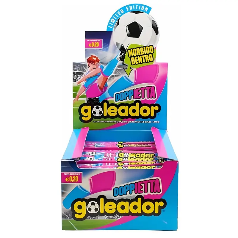Goleador Doppietta, Fruchtgummi mit Waldfrucht- und Zitronengeschmack 8g (Packung mit 200)