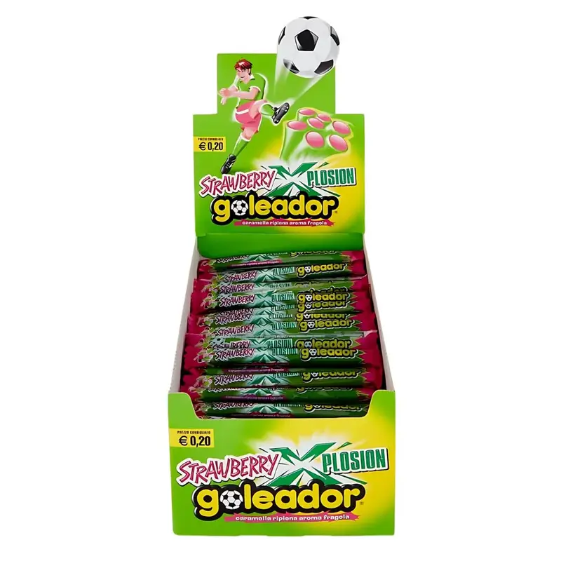 Goleador Xplosion Strawberry, Gummibonbons mit Erdbeerfüllung 10g (Packung mit 150)