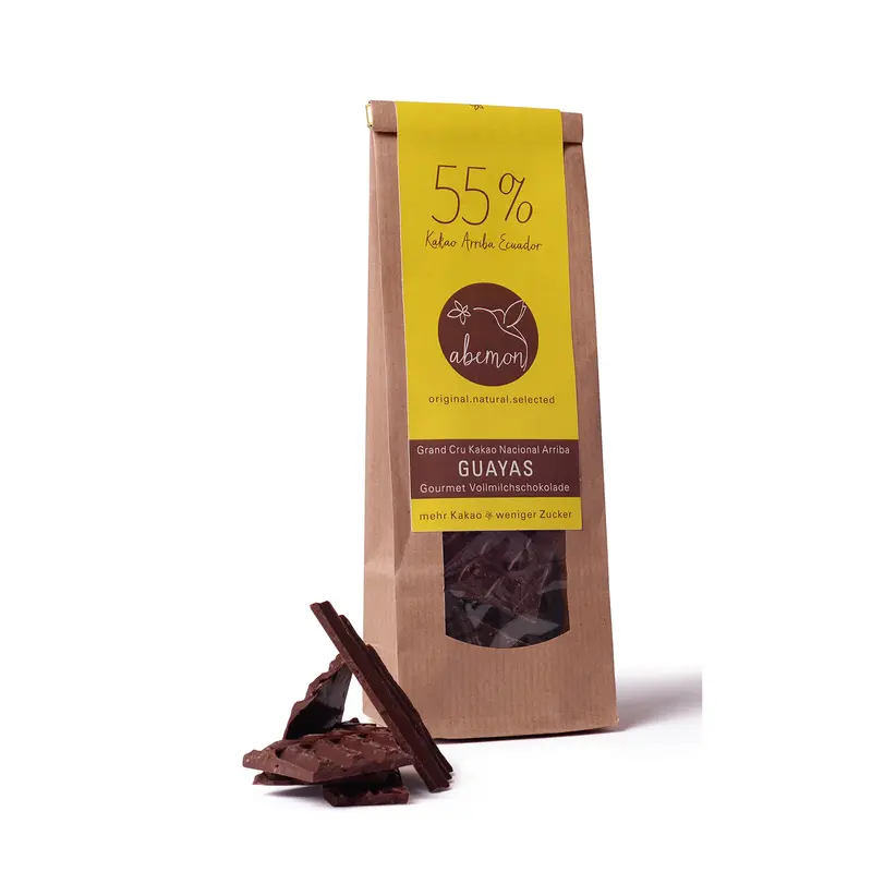 Gourmet Vollmilchschokolade 55% Kakao Nacional Arriba GUAYAS
