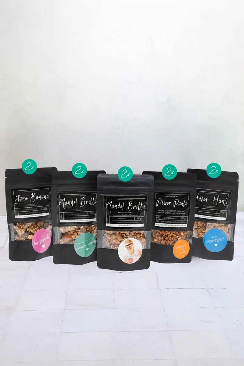 Granola-Probierpaket mit 5 unterschiedlichen Sorten (VEGAN)