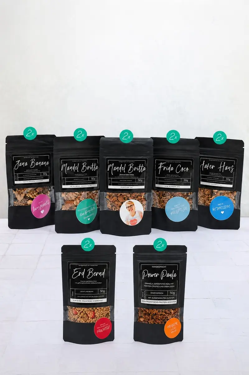 Granola-Probierpaket mit 7 unterschiedlichen Sorten (SOMMER)