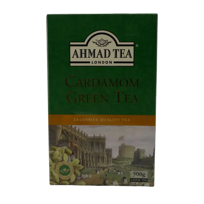 Grüntee Ahmad Tea | Cardamom Green Tea | Loser Tee mit Kardamom | 500 g | Exklusive Qualität