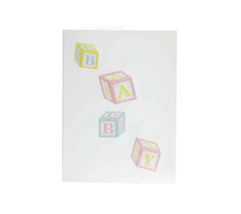 Grußkarte zur Geburt - Baby Blocks - von Paula Skene