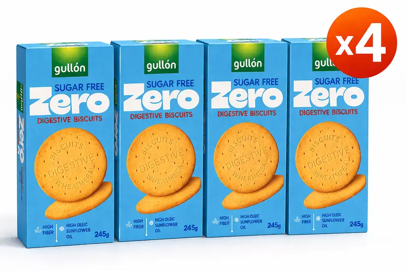 Gullón Sugar Free Zero Digestive Biscuits 4 x 245g