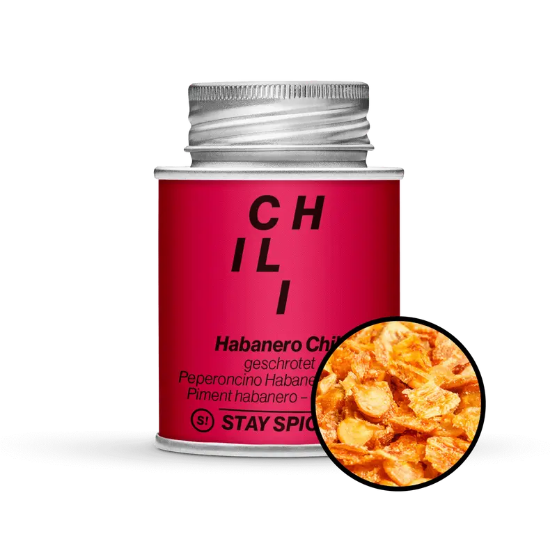 Habanero Chili orange geschrotet
