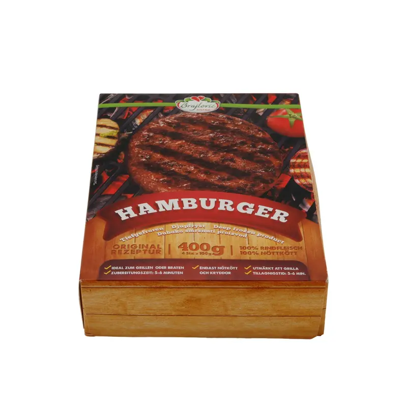 Hamburger Brajlović | 100 % Rindfleisch | Tiefgefroren | 400 g (4 × 100 g)