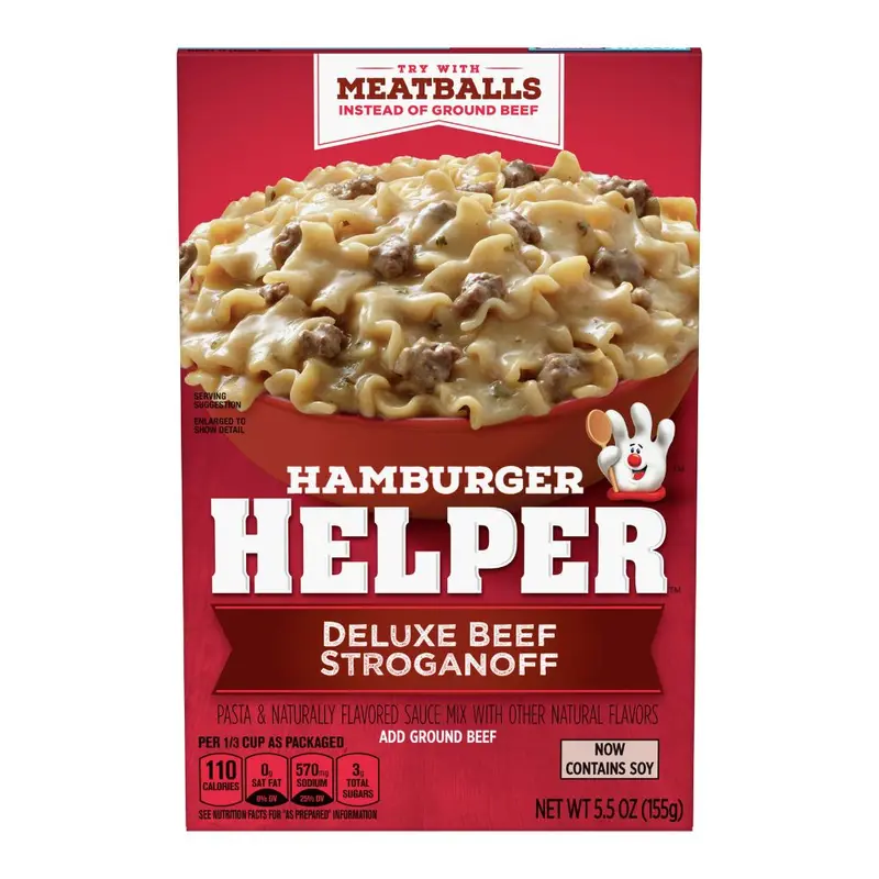 Hamburger Helper Deluxe Beef Stroganoff, Nudelgericht mit Hackfleischzubereitung, 155g
