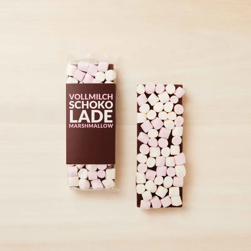 Handbelegte Vollmilchschokolade mit Mini-Marshmallows