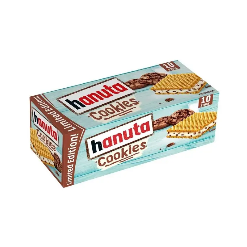 Hanuta Cookies, Packung mit 10 Waffeln mit Vanillecreme und Keksstückchen