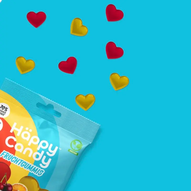 Häppy Candy - Vegane Fruchtgummis Kirsche & Zitrone, 20x20g