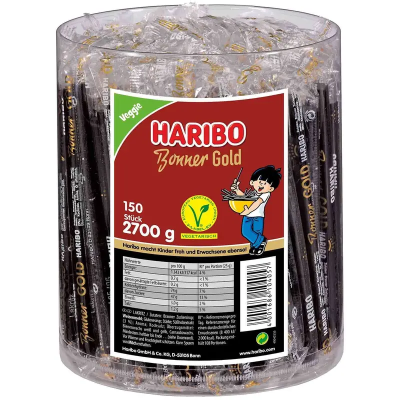 Haribo Bonner Gold 150 Stangen, 1er Pack (1 x 2.7 kg)