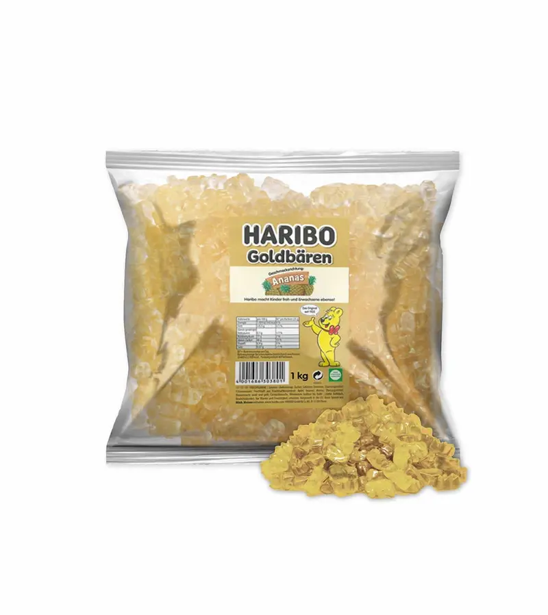 Haribo Goldbären Ananas, sortenreine Gummibären, 1kg