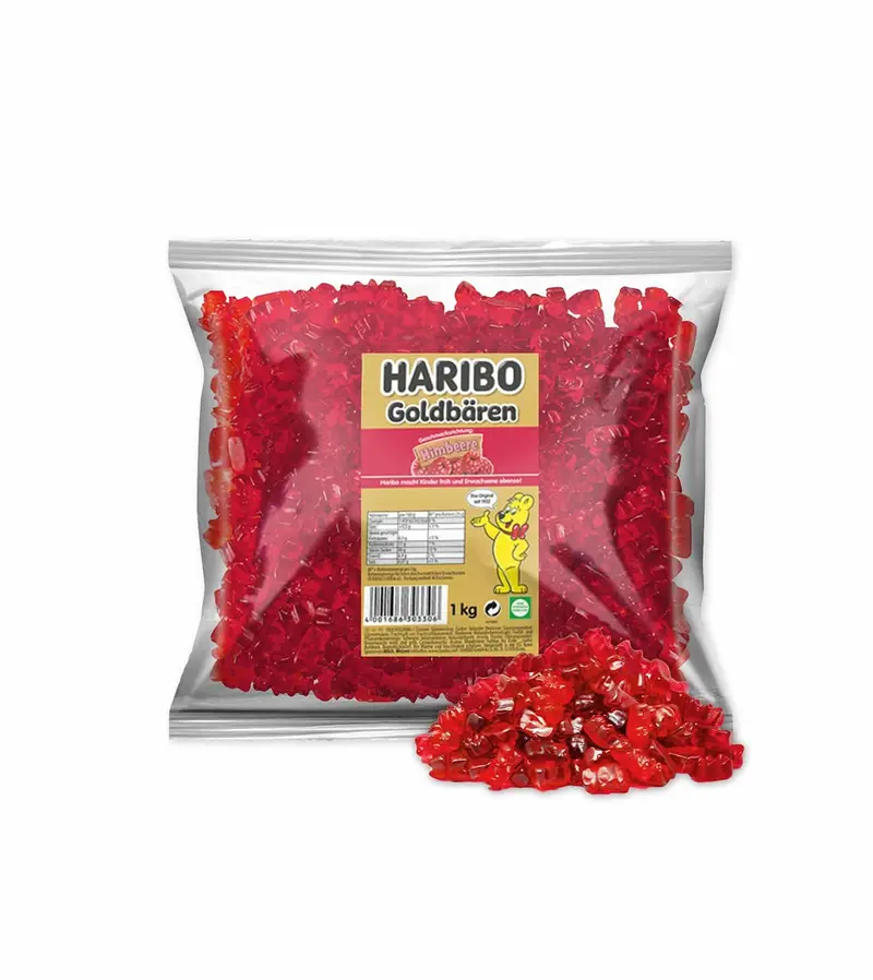 Haribo Goldbären Himbeer, sortenreine Gummibären, 1kg