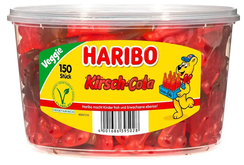 Haribo Kirsch Cola Runddose 150 Stück