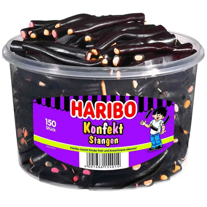 Haribo Konfekt-Stangen Runddose 150 Stück