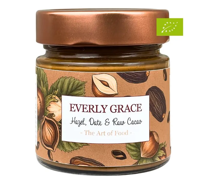 Hazel, Date & Raw Cacao Butter von Everly Grace - Nussbutter mit rohen Kakaonibs