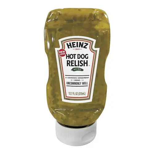 Heinz Hot Dog Relish Squeeze, 375 ml Gurkenkondimentpackung für Hot Dogs