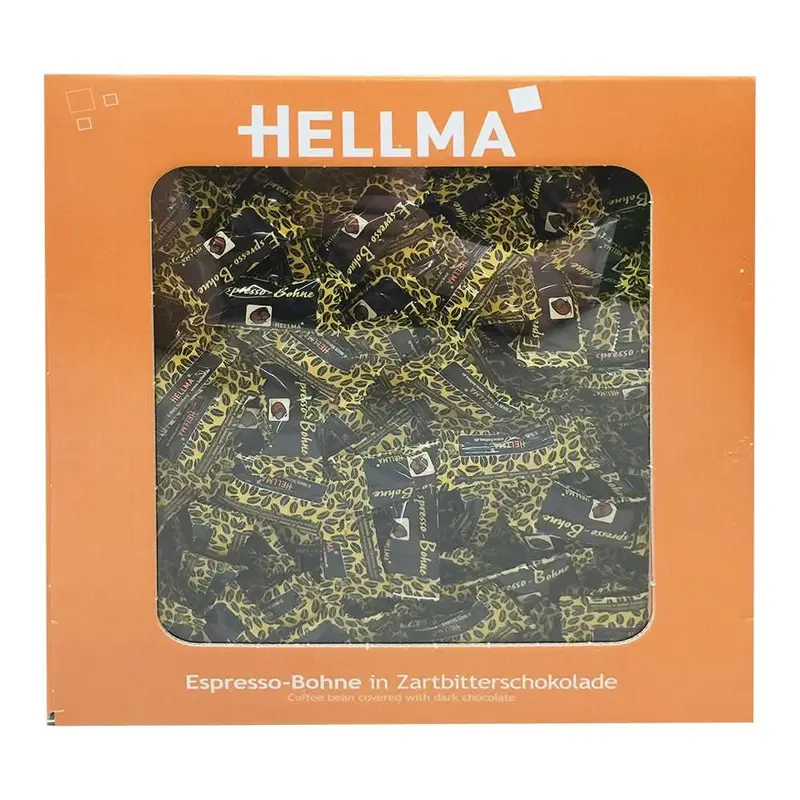 HELLMA Espresso-Bohnen in Zartbitterschokolade, im Karton (380 Stück)