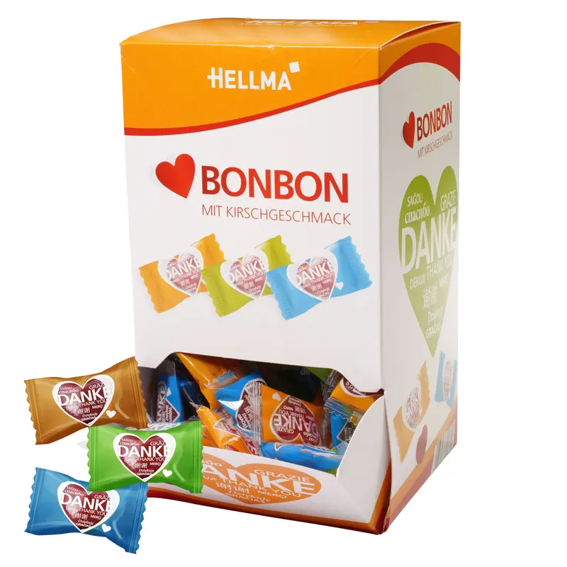 HELLMA Herzbonbons - 200 Päckchen - 680 g
