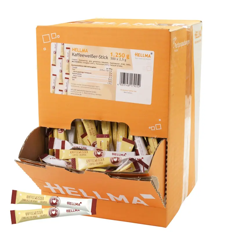 Hellma Kaffeeweisser Sticks 500 Stk. je 2,5 g – 1250 g Vorrats-Box
