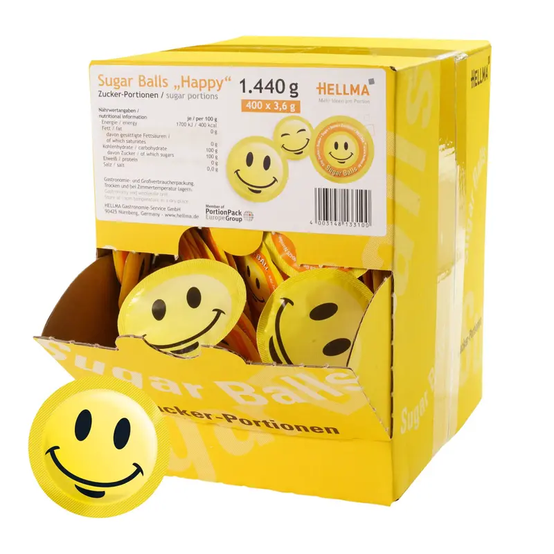 Hellma Sugar Balls Happy 400 Stk. je 3,6 g – 1440 g Vorrats-Box