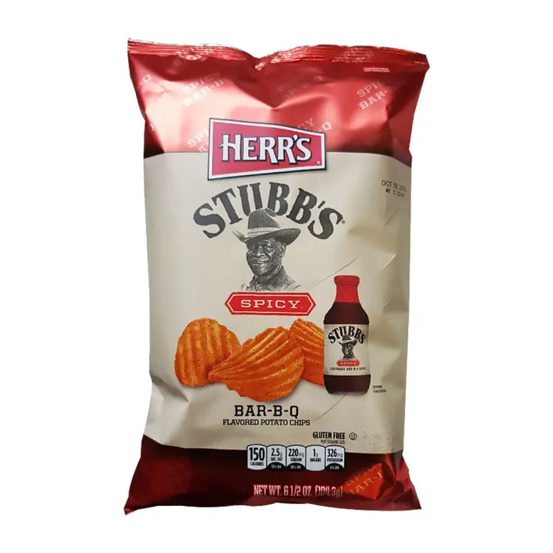 Herr's Spicy BBQ, Packung mit 184g BBQ-Sauce-Chips