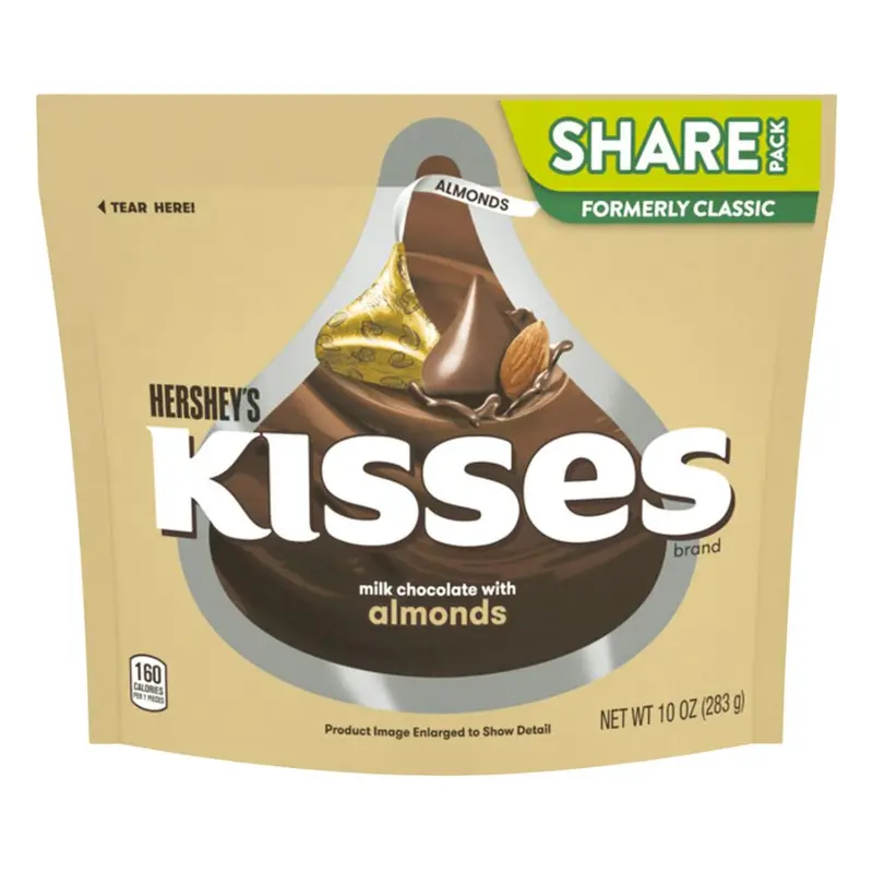 Hershey's Kisses Milchschokolade mit Mandeln, Pralinen mit Mandeln 283g
