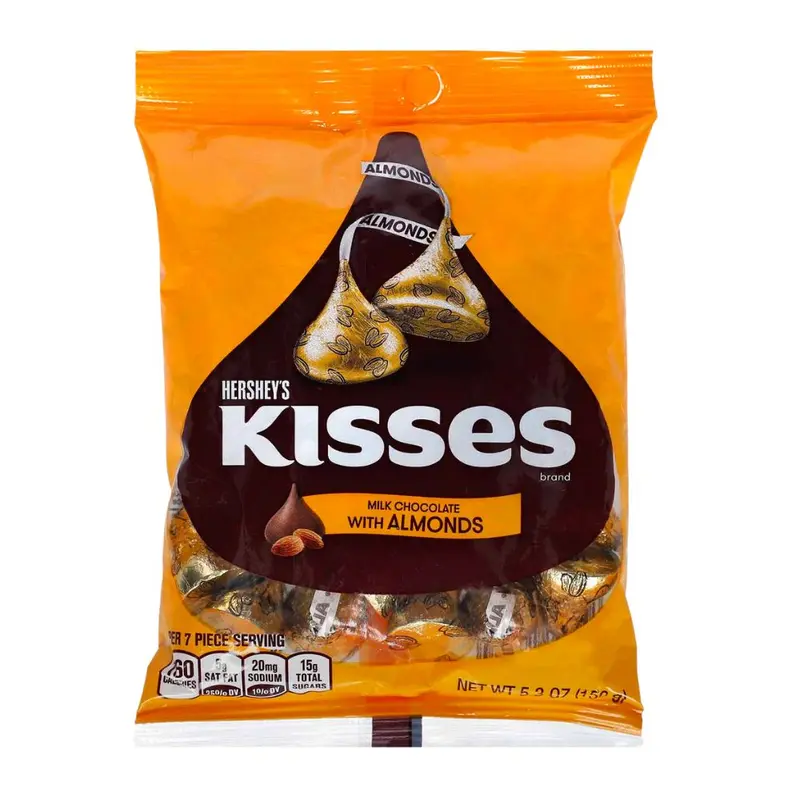 Hershey's Kisses mit Mandeln, Milchschokolade mit Mandeln 150g