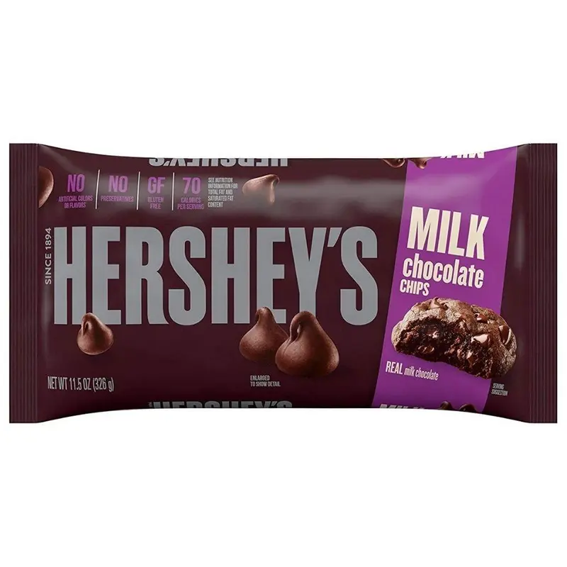 Hershey's Milchschokoladen-Chips Backing Pieces, Packung mit Schokoladenstückchen von 326g