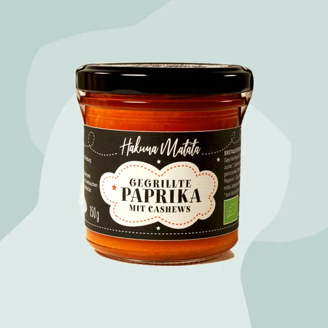Herzhafter Brotaufstrich Gegrillte Paprika mit Cashews