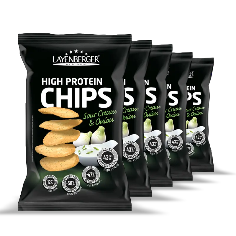 HIGH PROTEIN CHIPS Sour Cream & Onion 5er Karton