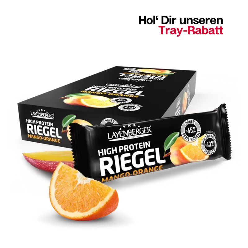 HIGH PROTEIN RIEGEL Mango-Orange 18er Karton