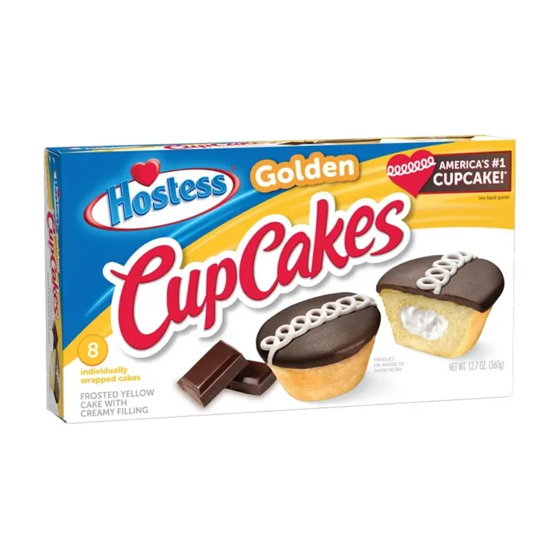 Hostess Golden Cup Cakes, mit Vanillecreme gefüllte Törtchen überzogen mit Schokoladenglasur, 360g