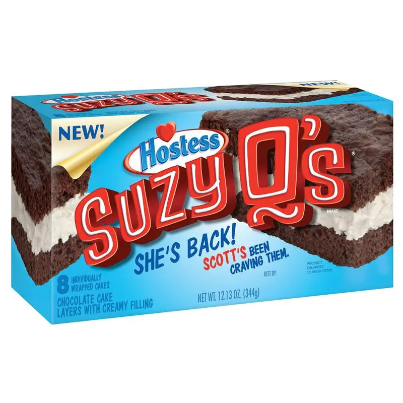 Hostess Suzy Q's, Sahne- und Schokoladenbrownies im 8er-Pack