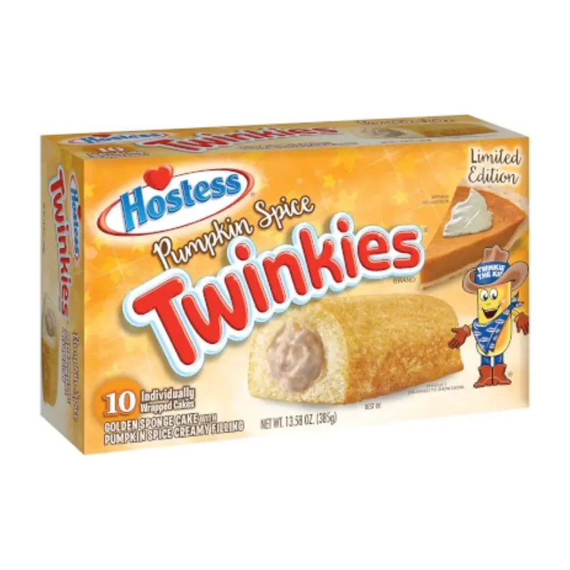 Hostess Twinkies Pumpkin Spice Limited Edition, mit Kürbiscreme gefüllte Gebäckstücke, 385g