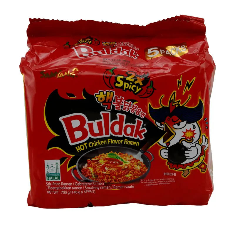 Hot Chicken Flavour Ramen Samyang Buldak | Instant-Nudeln | 2x Spicy, 5x140 g