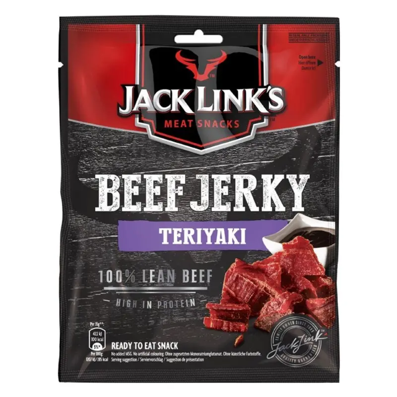 Jack Link's Beef Jerky Teriyaki 70g, getrocknetes Fleisch mit Teriyaki-Sauce Aroma