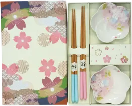 JADE Essstäbchenset mit Dippschalen Sakura