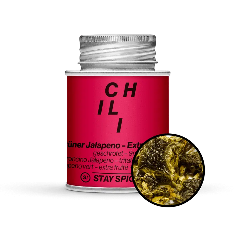 Jalapeno Chili, grün geschrotet 9mm - Extra Fruchtig!