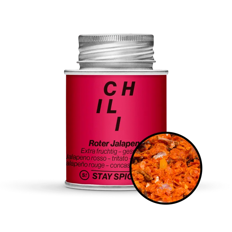 Jalapeno Chili, rot geschrotet 3mm - Extra Fruchtig!,