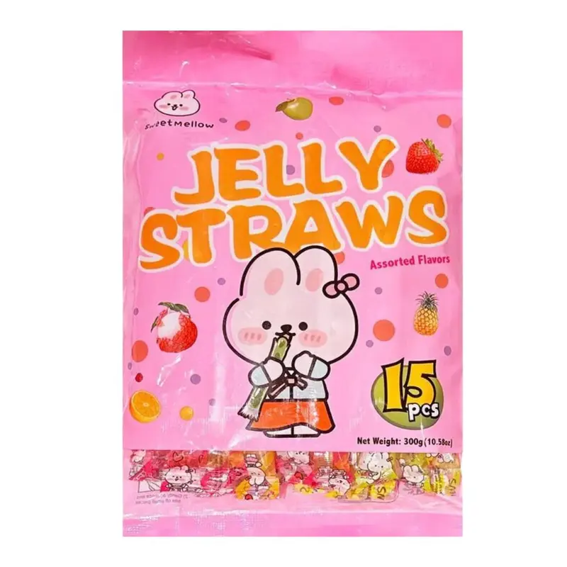 Jelly Straws Assorted Flavors, Fruchtgelatine 300g