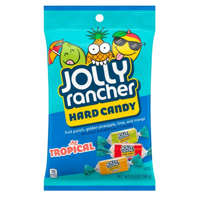 Jolly Rancher Hard Candy Tropical, harte Bonbons mit tropischem Fruchtgeschmack, 184g