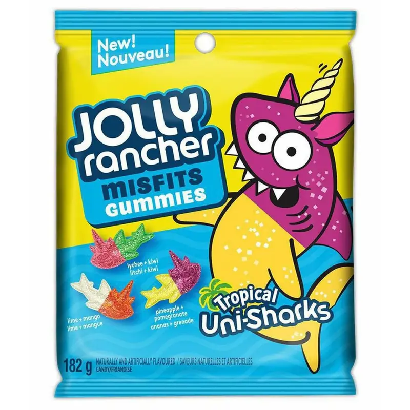 Jolly Rancher Misfits Tropical Uni-Sharks, saure Fruchtbonbons 182g