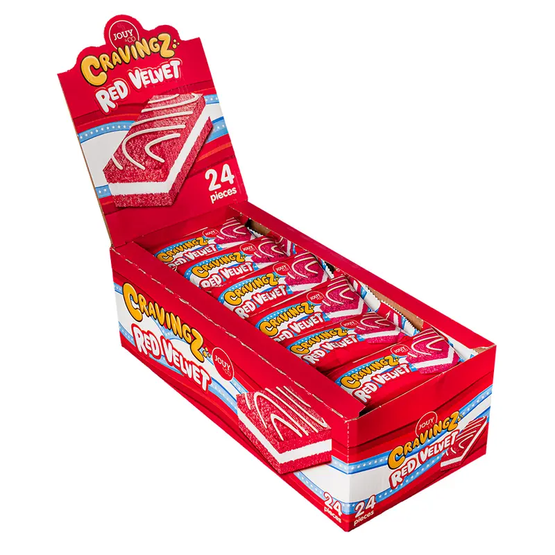 Jouy&Co Cravingz Red Velvet, Snack mit Red-Velvet-Geschmack 40g (Packung mit 24)