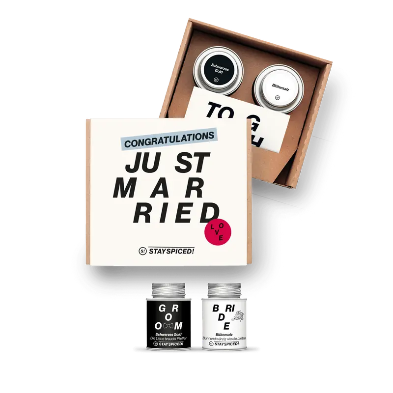 Just Married - BRIDE & GROOM | Geschenke Set | 2 Gewürze