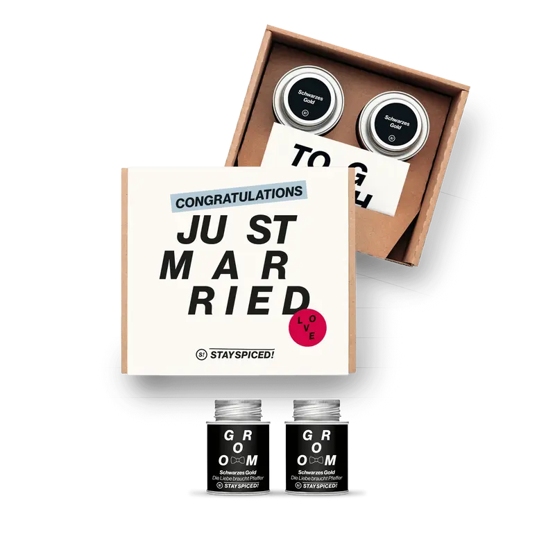 Just Married - GROOM | Geschenke Set | 2 Gewürze