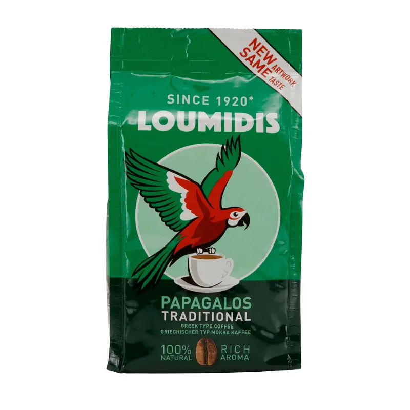 Kaffee Loumidis Papagalos | Griechischer Mokka Kaffee | 100 % natürlich | 194 g